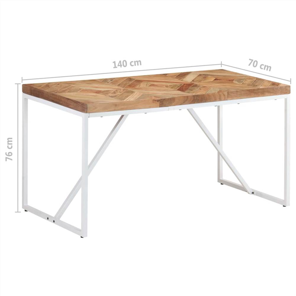 Dining Table 140x70x76 cm Solid Acacia and Mango Wood