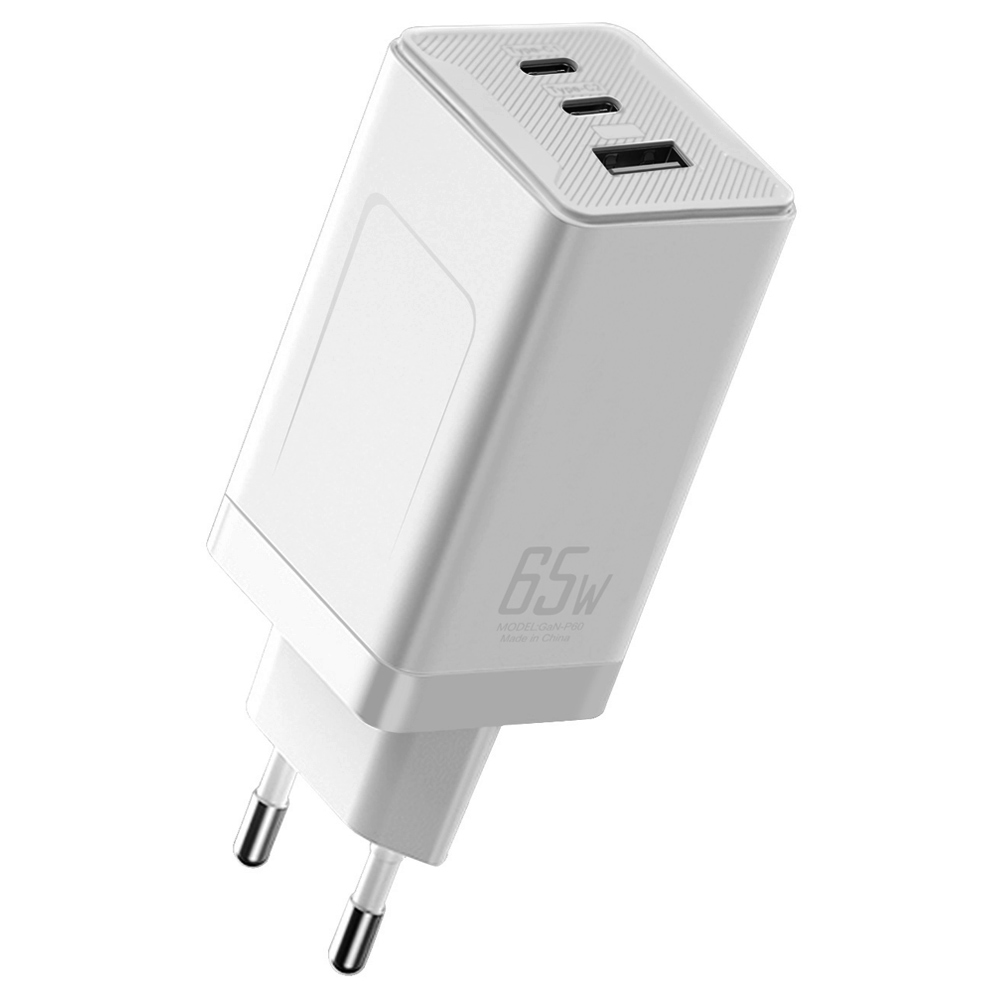 

GaN-P60 GaN 65W USB C Charger Quick Charge 3.0 QC3.0 PD3.0 USB-C Type C Fast USB Charger For iPhone 12 Pro Max Macbook for Tablet Laptop Notebook - White EU Plug