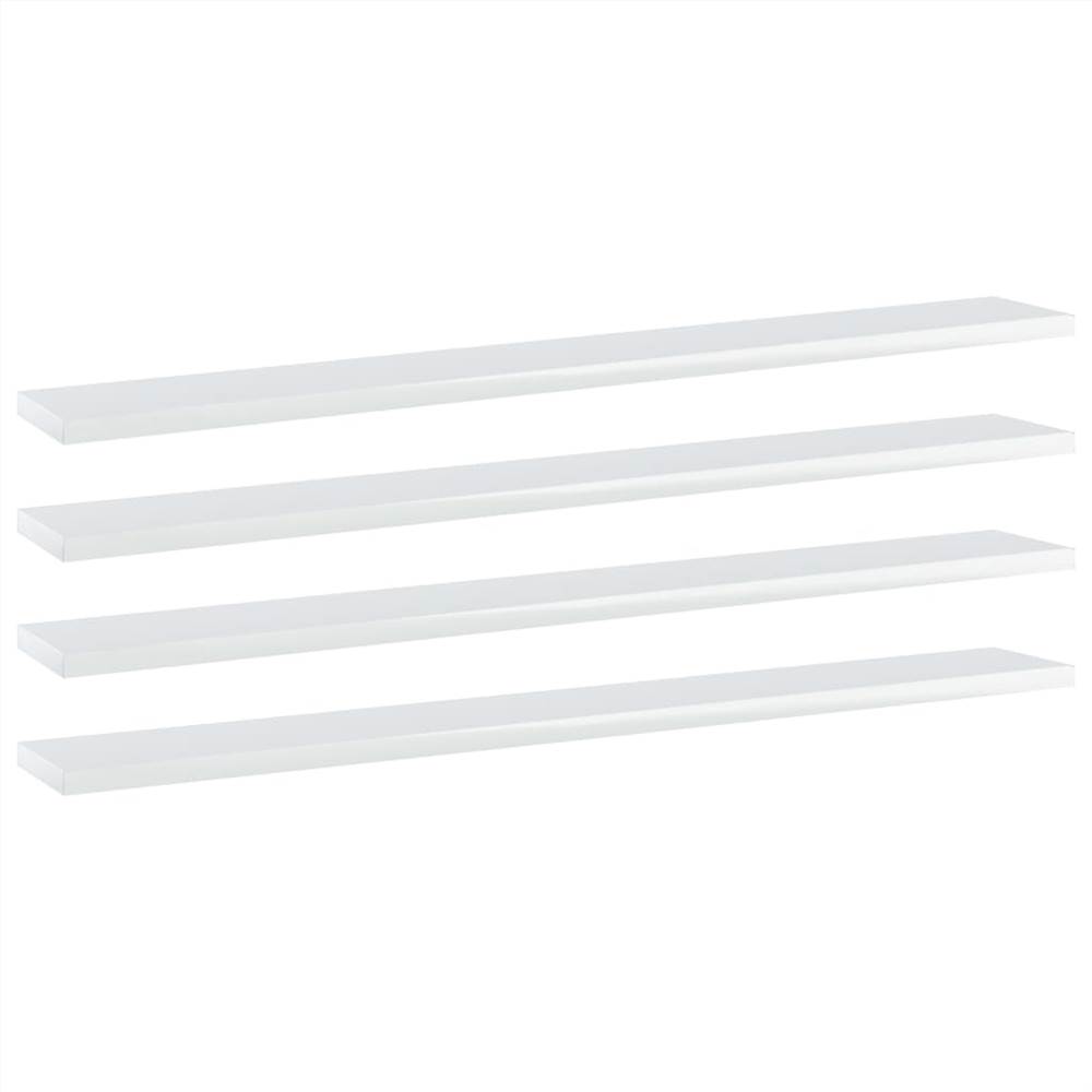 

Bookshelf Boards 4 pcs High Gloss White 80x10x1.5 cm Chipboard