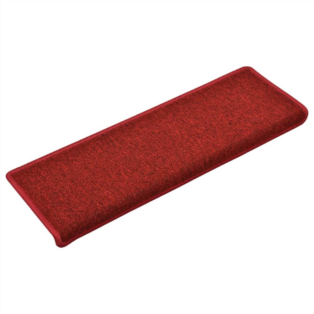 Carpet Stair Treads 15 pcs 65x25 cm Red
