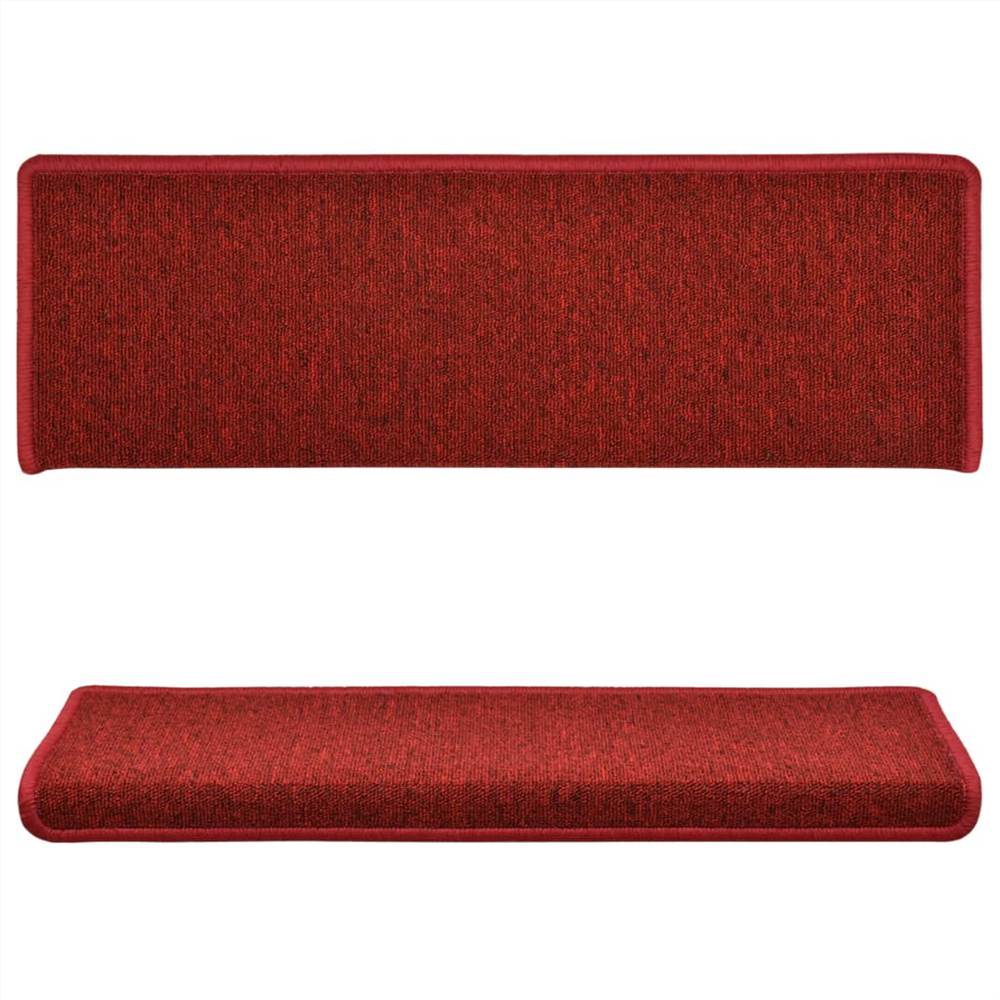 Carpet Stair Treads 15 pcs 65x25 cm Red
