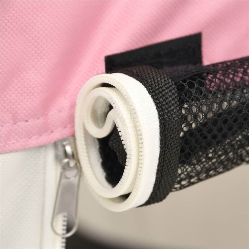 Foldable Dog Playpen with Carrying Bag Pink 110x110x58 cm