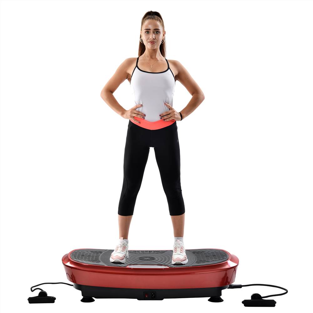 Profi Vibrationsplatte 3D Wipp Vibration Technologie + Bluetooth Musik, Riesige Fläche, 2 Kraftvolle Motoren + einmaliges Design + Trainingsbänder + Fernbedienung