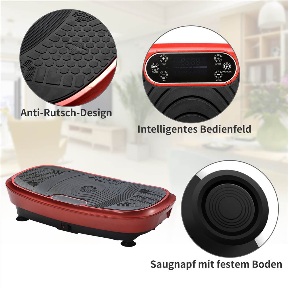 Profi Vibrationsplatte 3D Wipp Vibration Technologie + Bluetooth Musik, Riesige Fläche, 2 Kraftvolle Motoren + einmaliges Design + Trainingsbänder + Fernbedienung