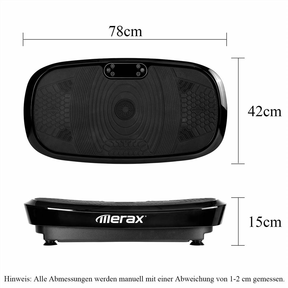 Profi Vibrationsplatte 3D Wipp Vibration Technologie + Bluetooth Musik, Riesige Fläche, 2 Kraftvolle Motoren + einmaliges Design + Trainingsbänder + Fernbedienung