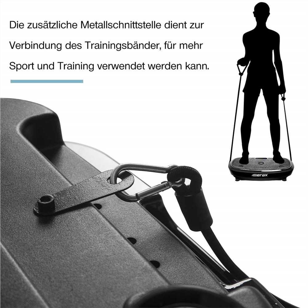 Profi Vibrationsplatte 3D Wipp Vibration Technologie + Bluetooth Musik, Riesige Fläche, 2 Kraftvolle Motoren + einmaliges Design + Trainingsbänder + Fernbedienung