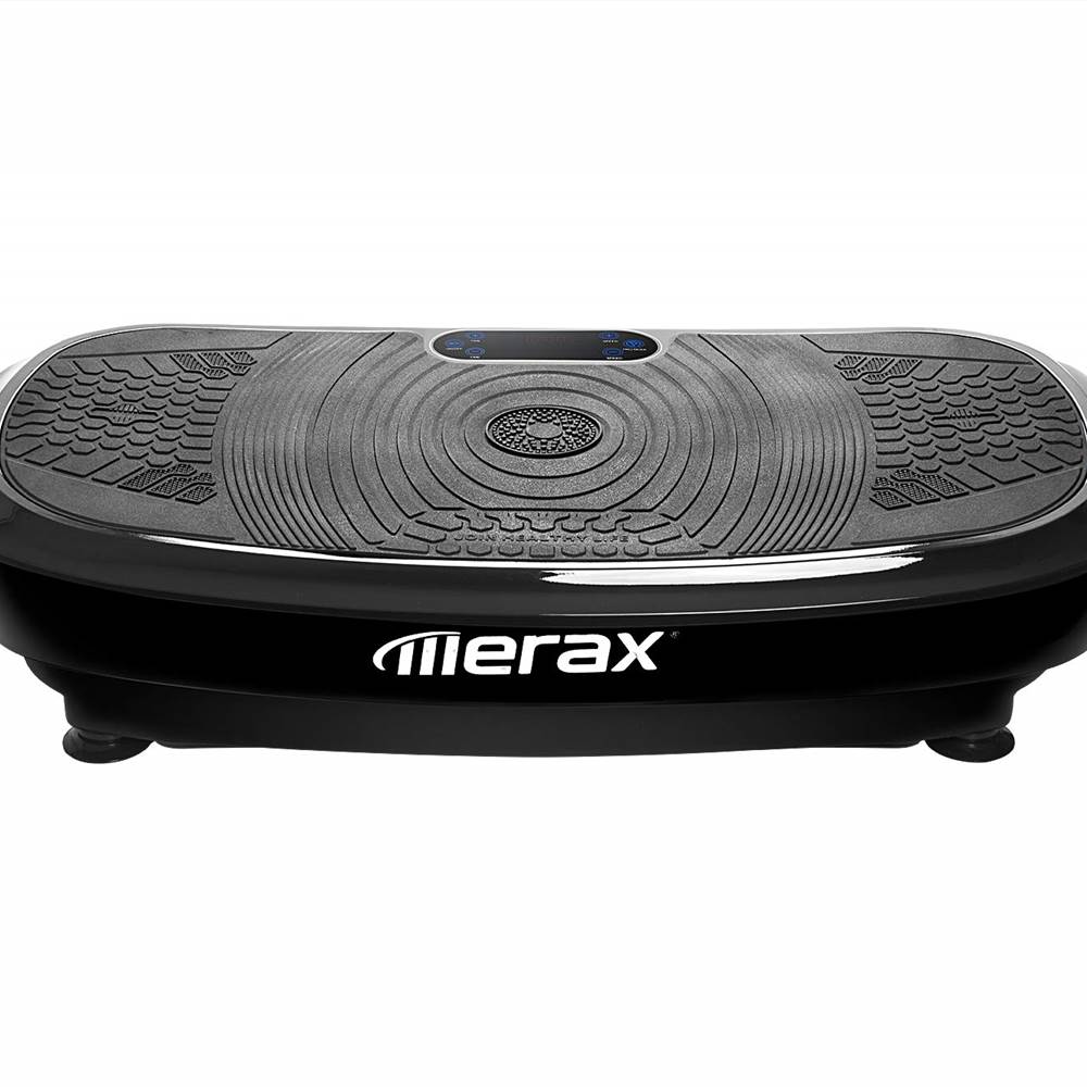 Profi Vibrationsplatte 3D Wipp Vibration Technologie + Bluetooth Musik, Riesige Fläche, 2 Kraftvolle Motoren + einmaliges Design + Trainingsbänder + Fernbedienung