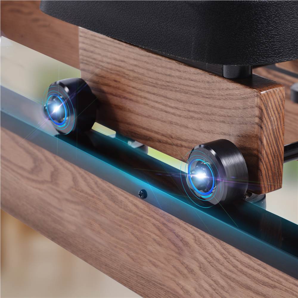 Water Rowing Machine for Home Use, Water Resistance Rower in Ash Wood, Home Gym Indoor Fitness Rower, Water Pump Included