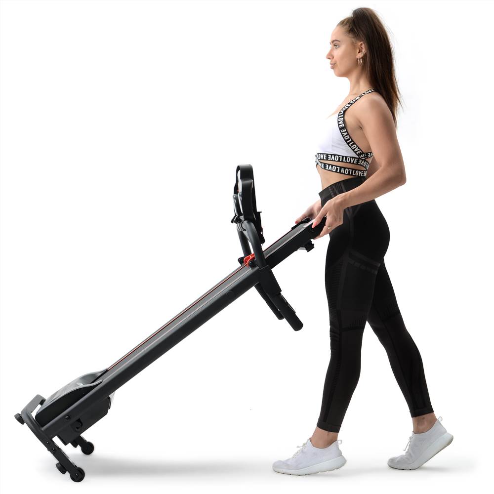 Foldable Treadmill Running Machine With Loudspeaker For Home Gymnastics-Fitness Black