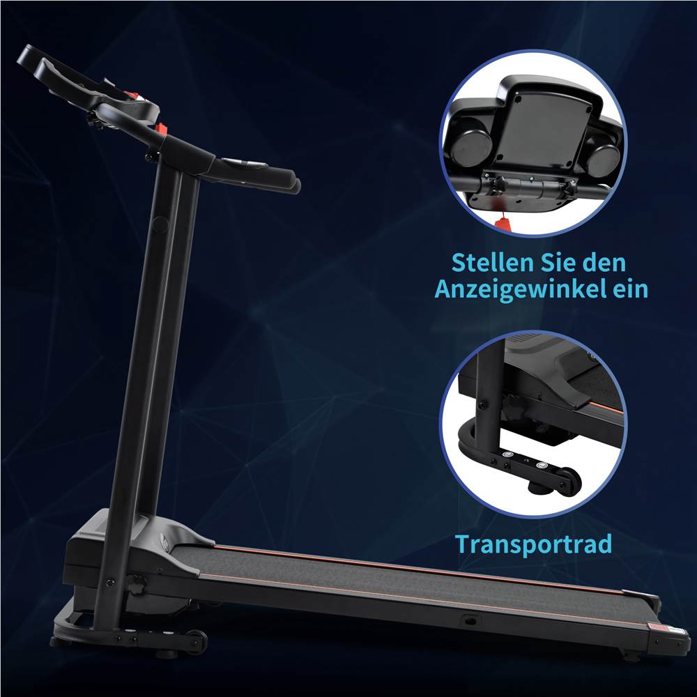 Foldable Treadmill Running Machine With Loudspeaker For Home Gymnastics-Fitness Black
