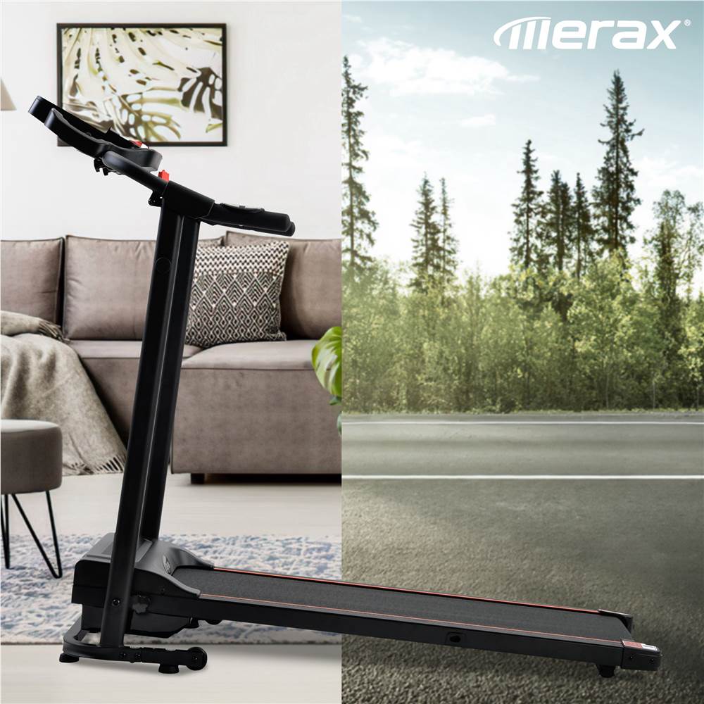Foldable Treadmill Running Machine With Loudspeaker For Home Gymnastics-Fitness Black