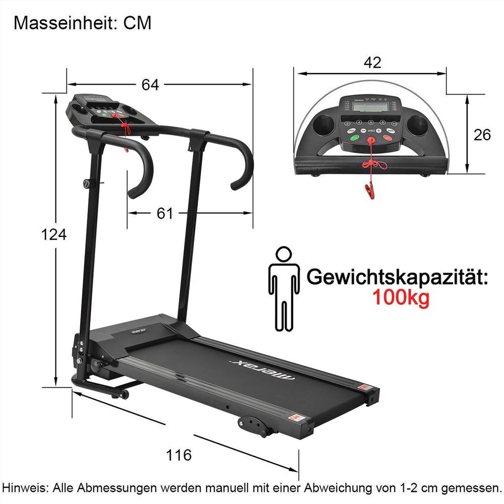 Electric Treadmill Foldable Fitness Machine Exercise Bike Stowable Compact With LCD Display Tablet Holder