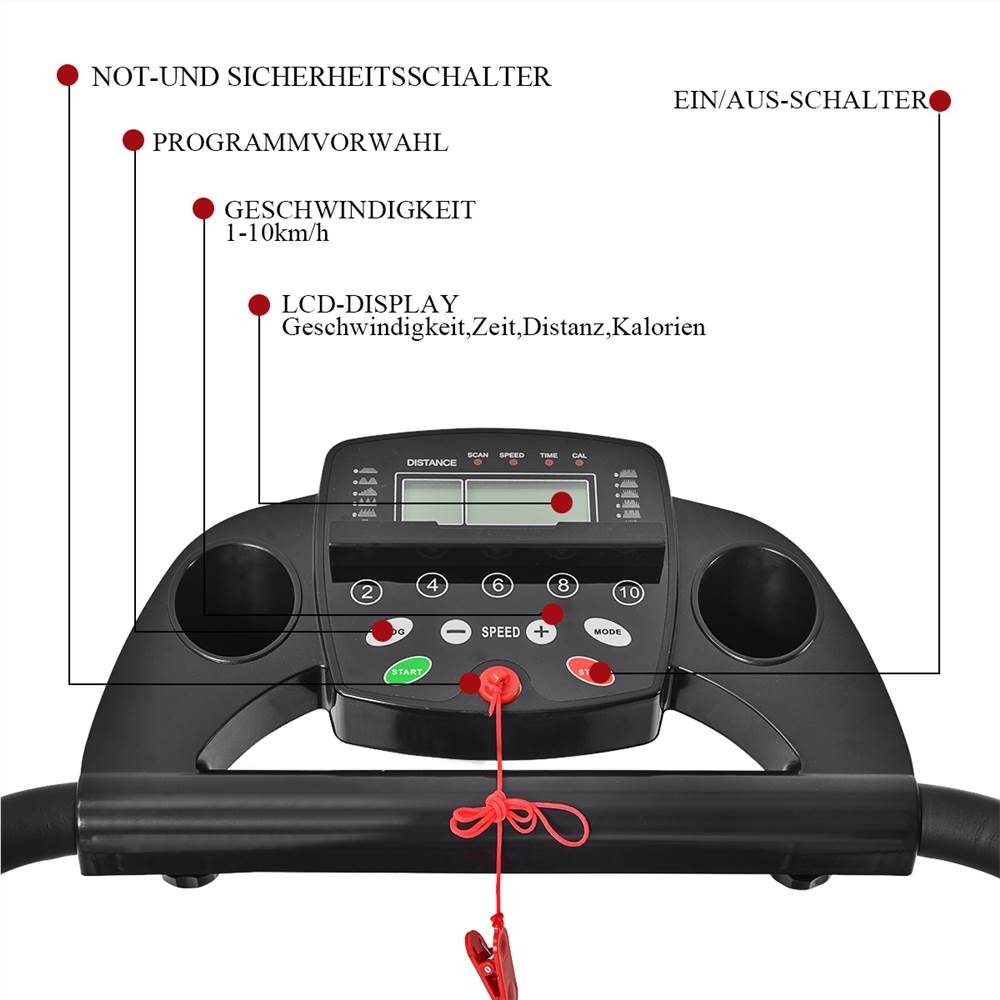 Electric Treadmill Foldable Fitness Machine Exercise Bike Stowable Compact With LCD Display Tablet Holder