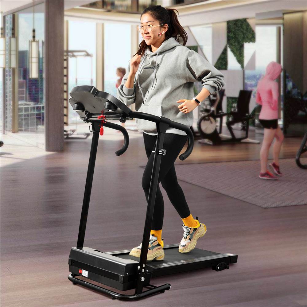 Electric Treadmill Foldable Fitness Machine Exercise Bike Stowable Compact With LCD Display Tablet Holder