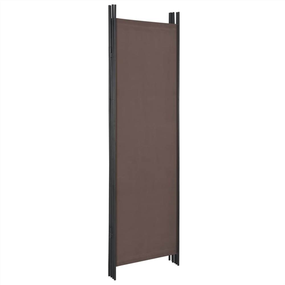 4-Panel Room Divider Brown 200x180 cm
