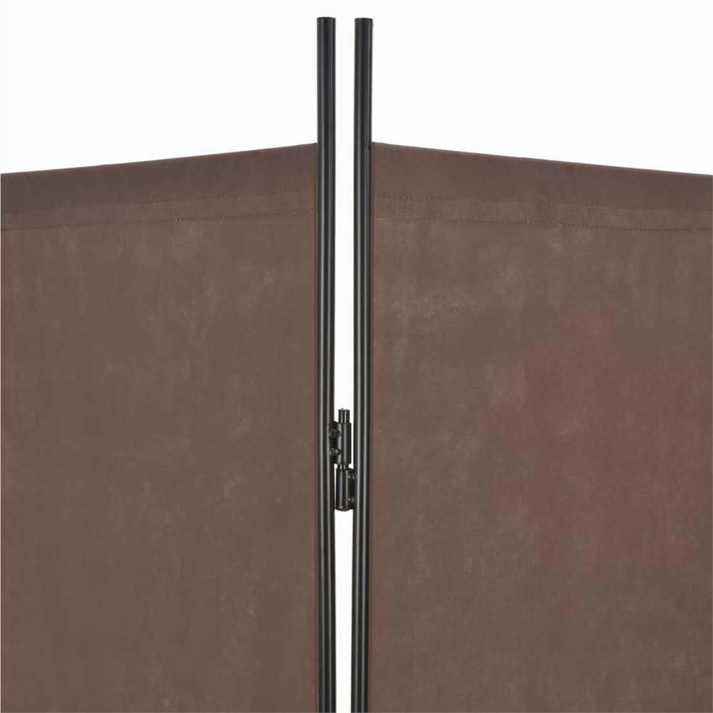 4-Panel Room Divider Brown 200x180 cm