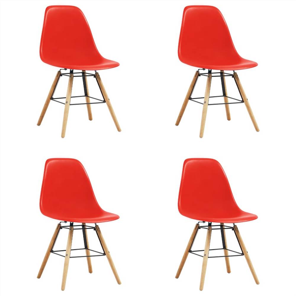 5 Piece Dining Set Plastic Red