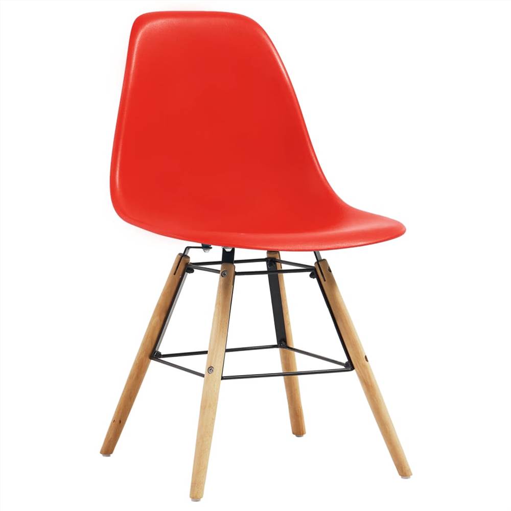 5 Piece Dining Set Plastic Red