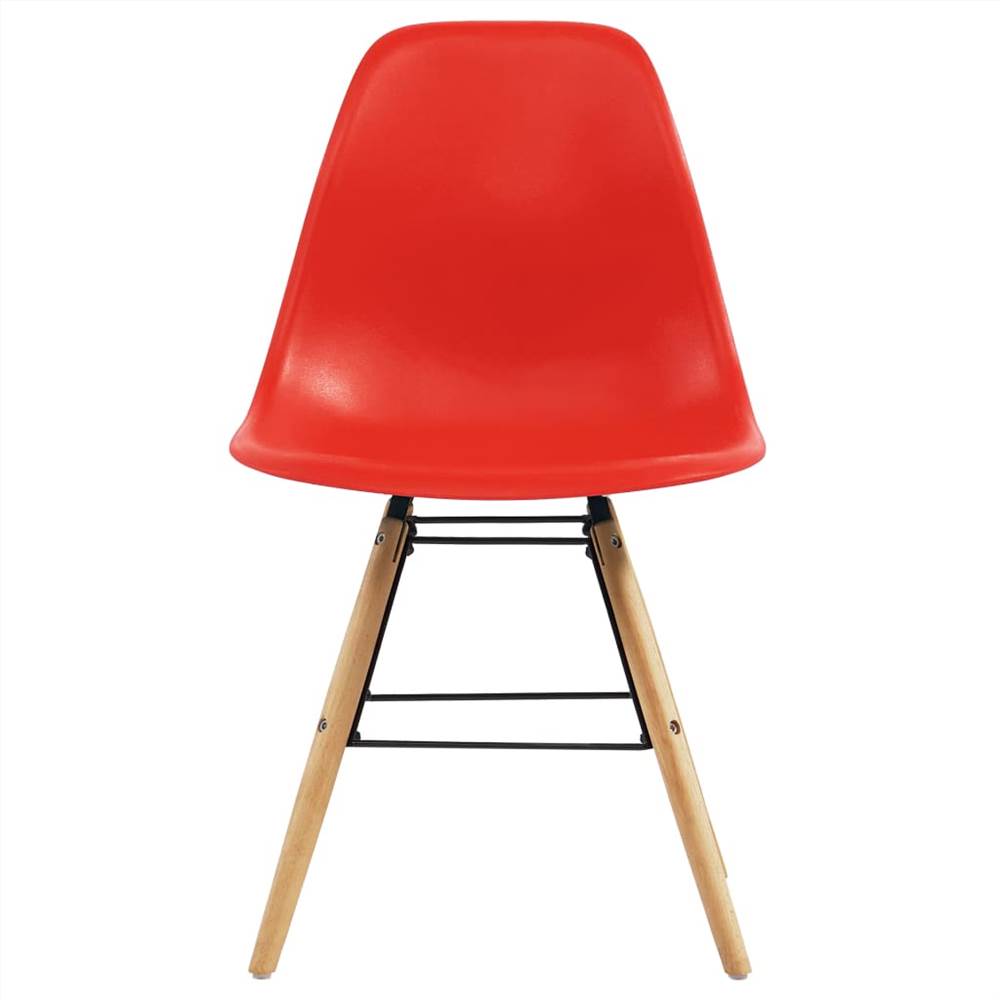 5 Piece Dining Set Plastic Red