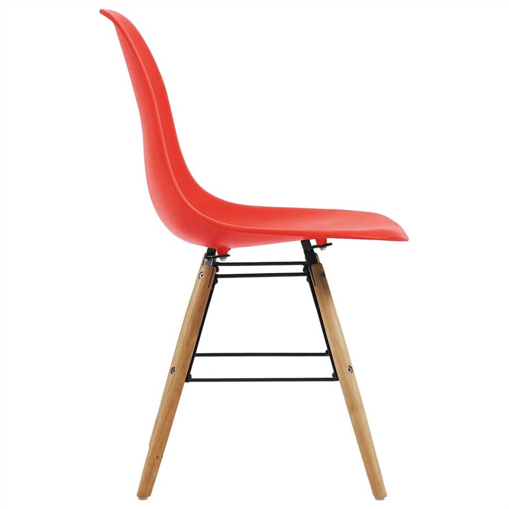 5 Piece Dining Set Plastic Red