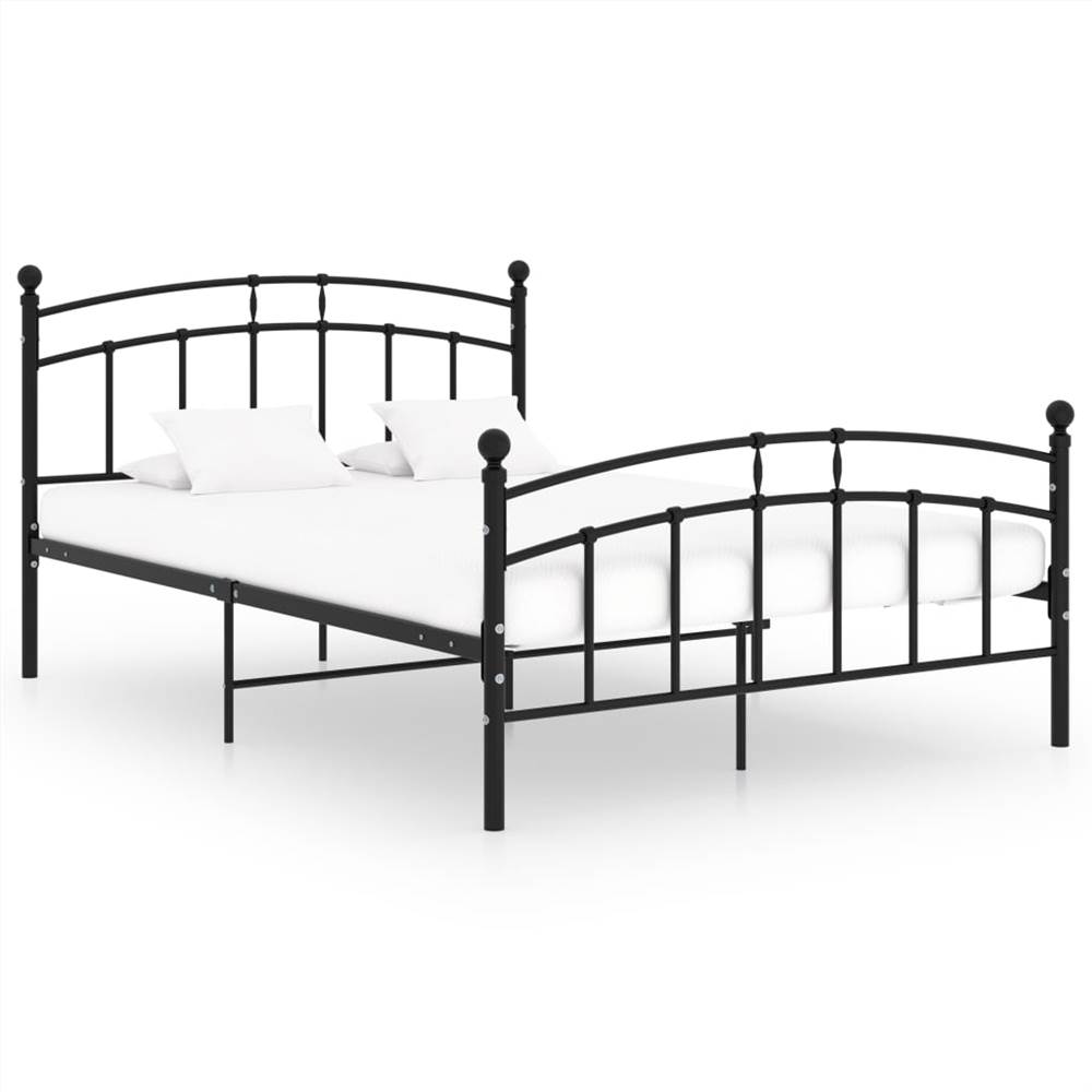 Bed Frame Black Metal 200x200 cm
