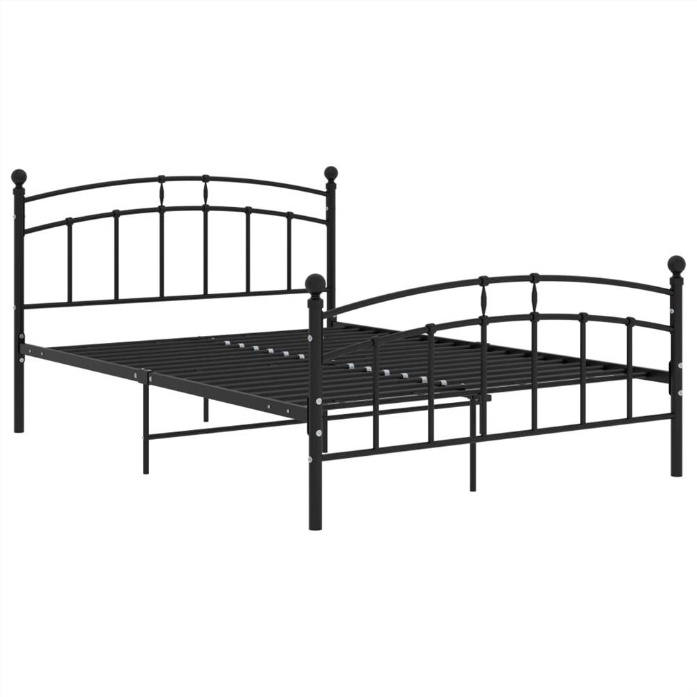 Bed Frame Black Metal 200x200 cm