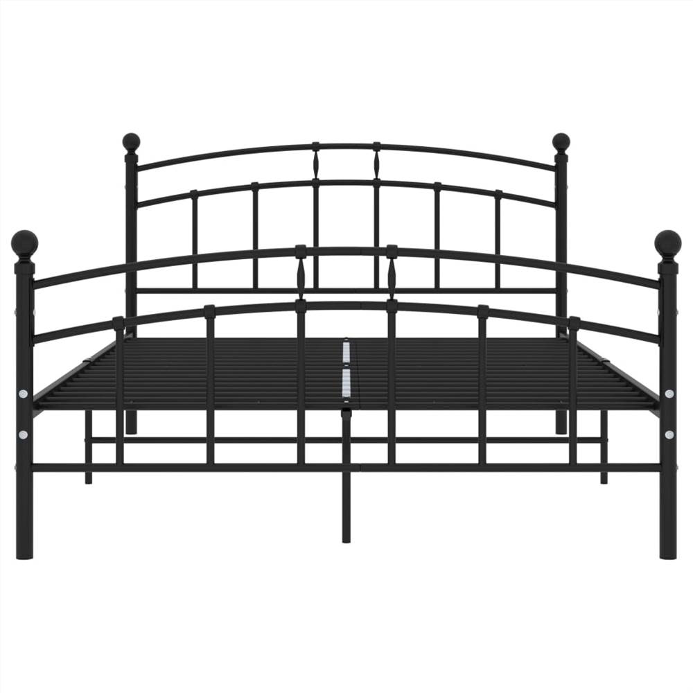 Bed Frame Black Metal 200x200 cm