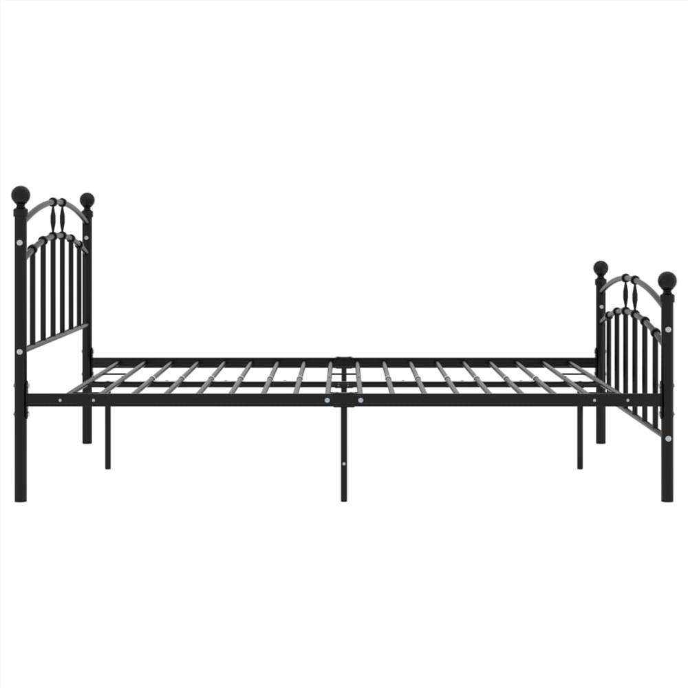 Bed Frame Black Metal 200x200 cm