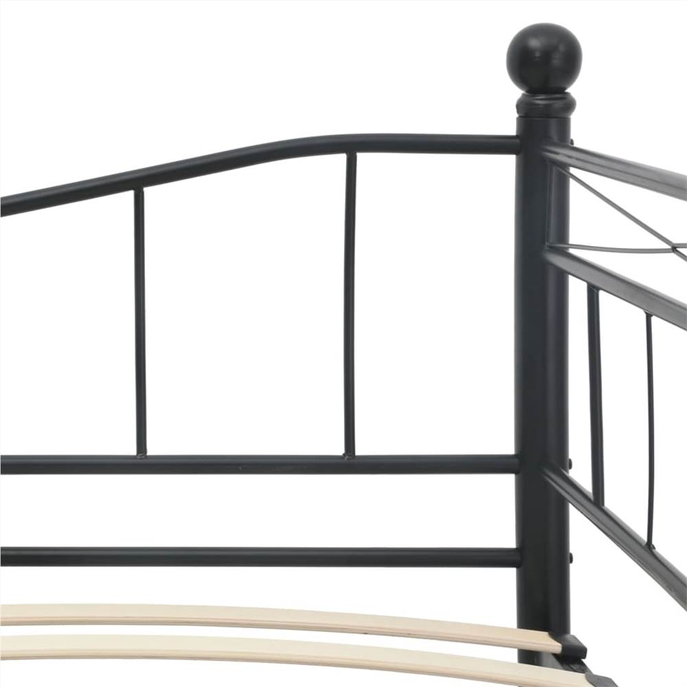 Bed Frame Black Steel 180x200/90x200 cm