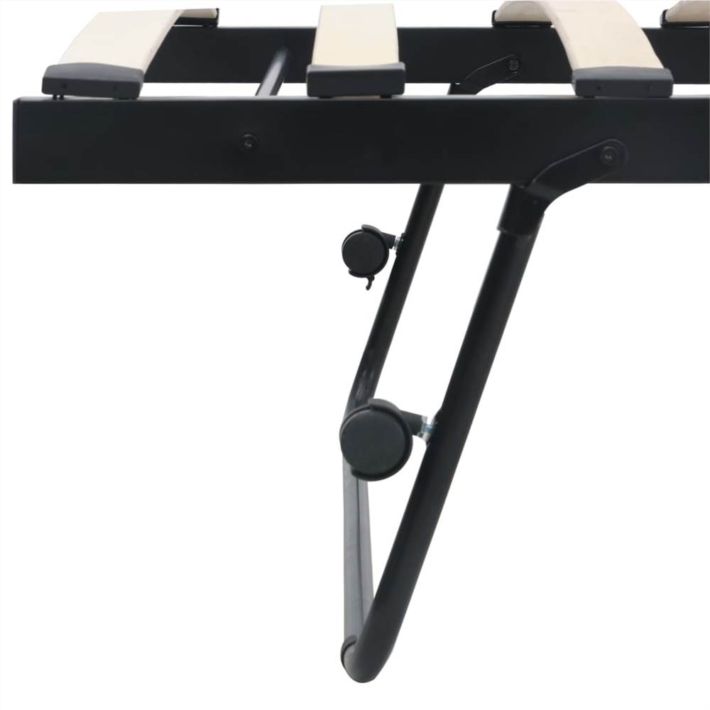 Bed Frame Black Steel 180x200/90x200 cm