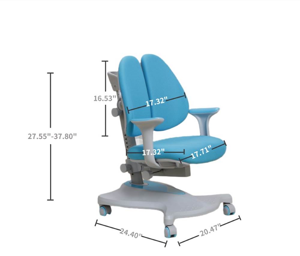 Smiley Ergonomic Height Adjustable Kids Chair Model C07/Blue