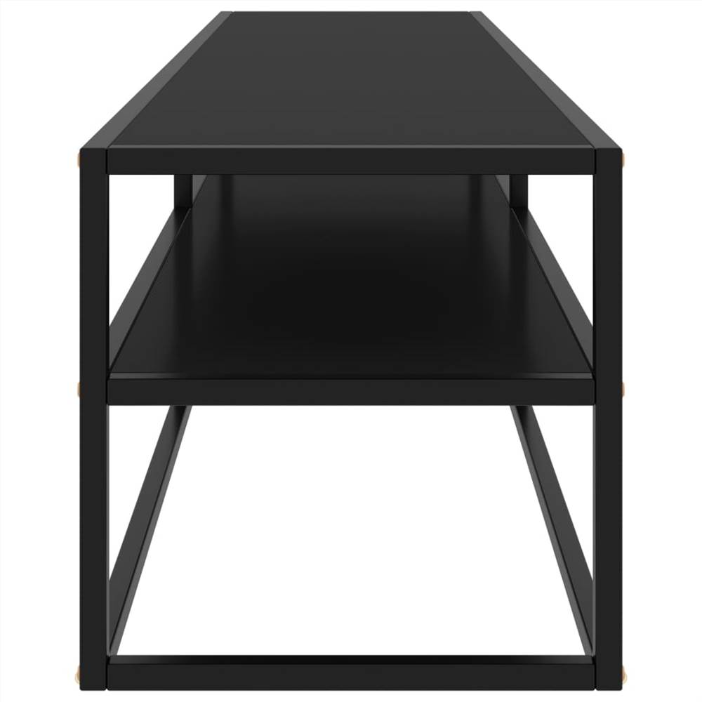 TV Cabinet Black with Black Glass 160x40x40 cm