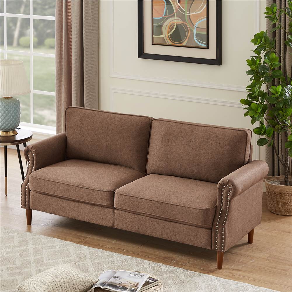 8122 3P-SEATER brown sofa