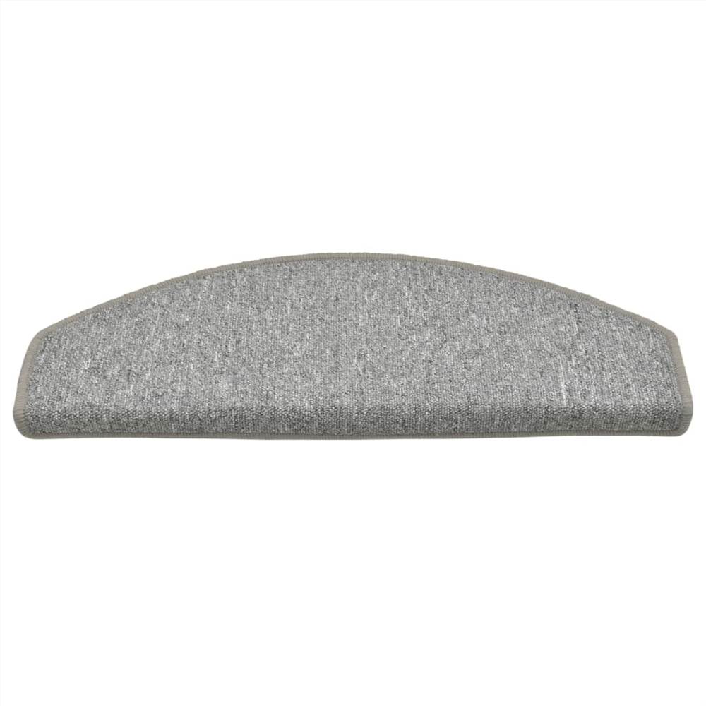 Carpet Stair Treads 15 pcs Light Grey 65x24x4 cm