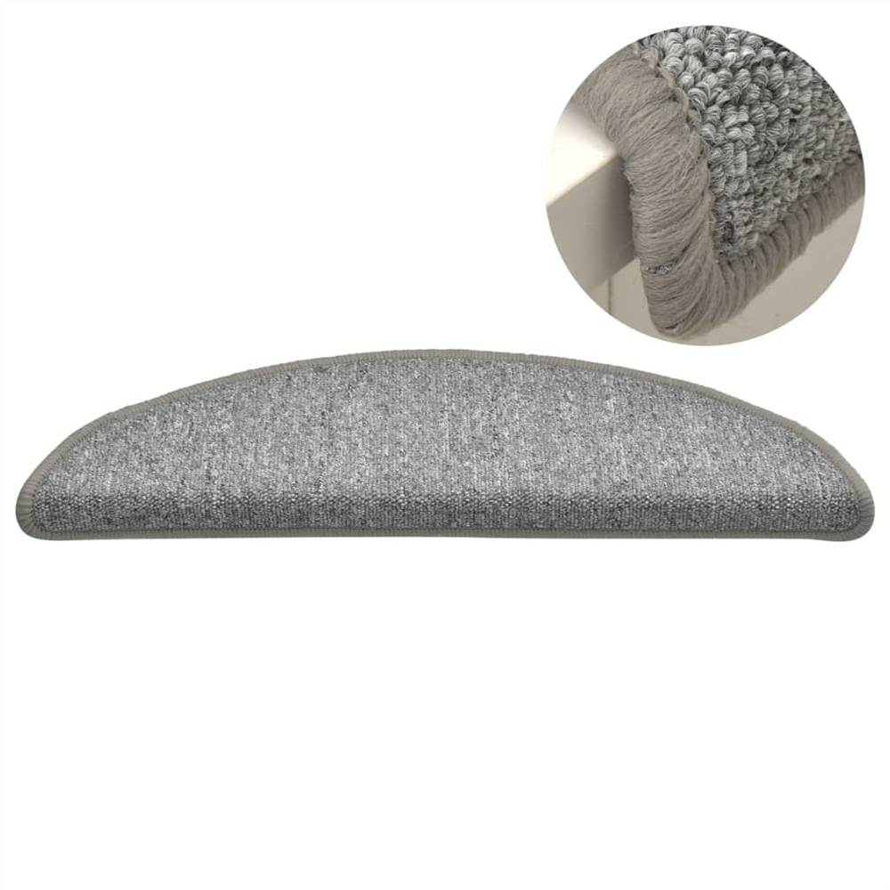 Carpet Stair Treads 15 pcs Light Grey 65x24x4 cm
