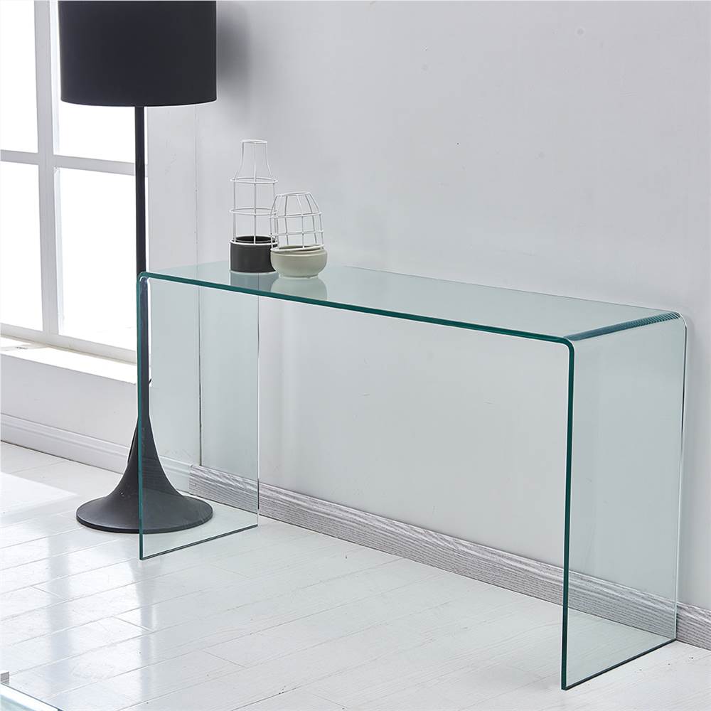 

43.3" Tempered Glass Coffee Table for Living Room, Office, Apartment, Restaurant - Transparent