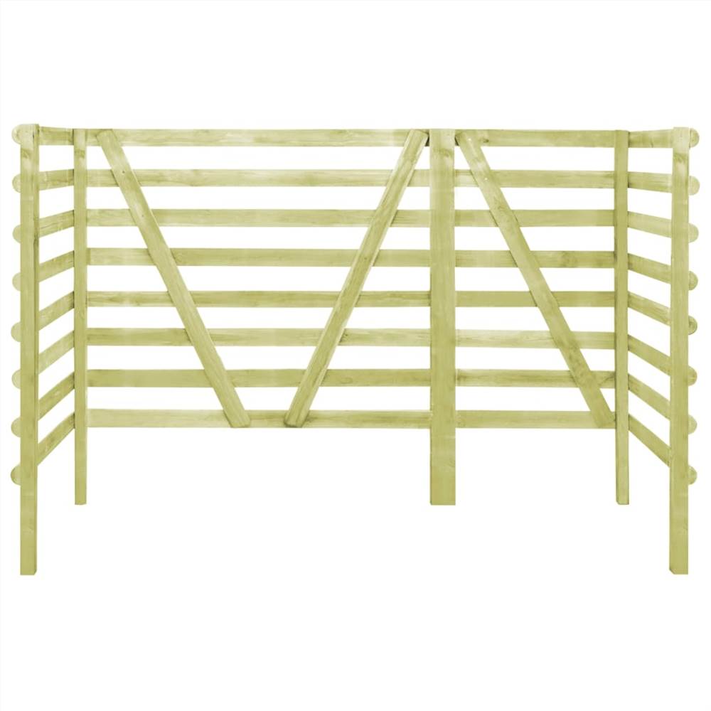 Triple Bin Shed Green 210x80x150 cm Impregnated Pinewood