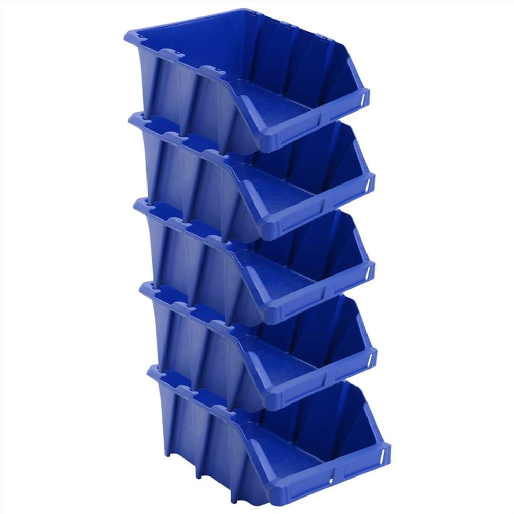 35 pcs Stackable Storage Bins 218x360x156 mm Blue