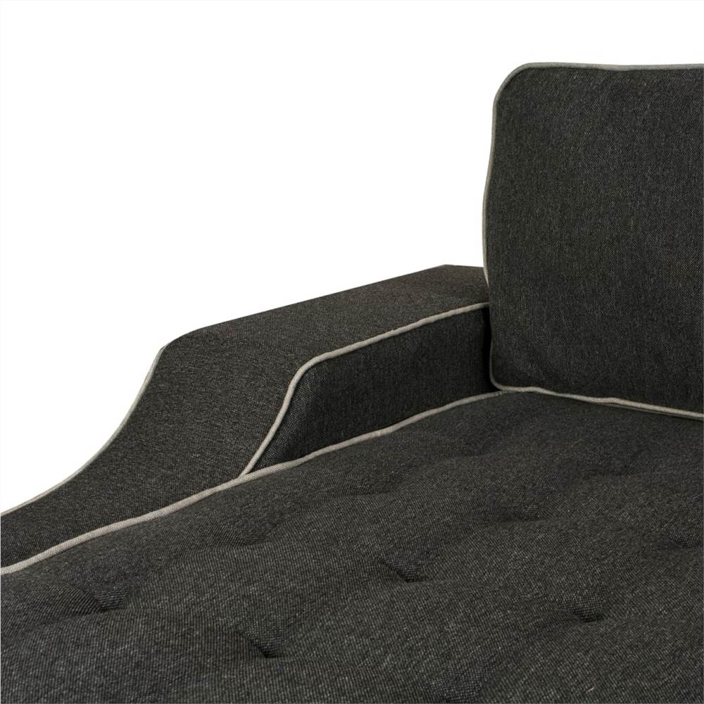 L-Shaped Sofa Fabric Dark Grey XXL 326x163x83 cm