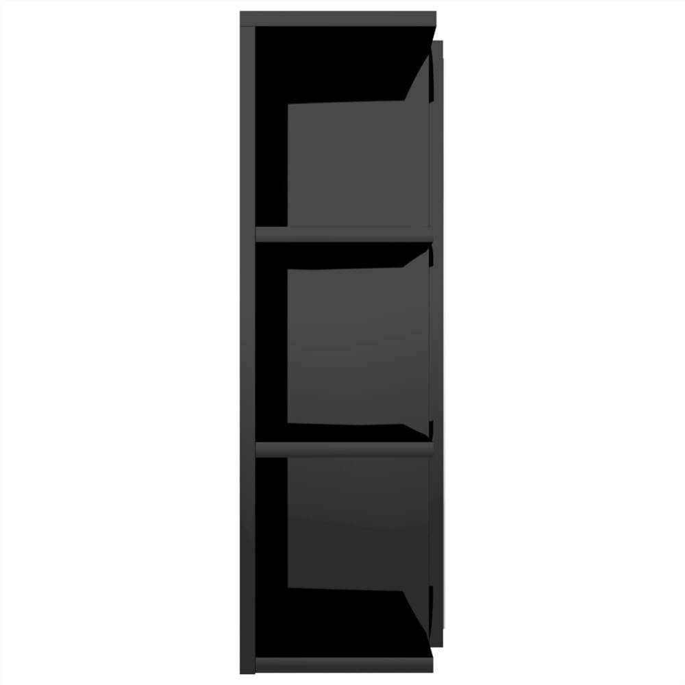 Bathroom Mirror Cabinet High Gloss Black 80x20.5x64 cm Chipboard
