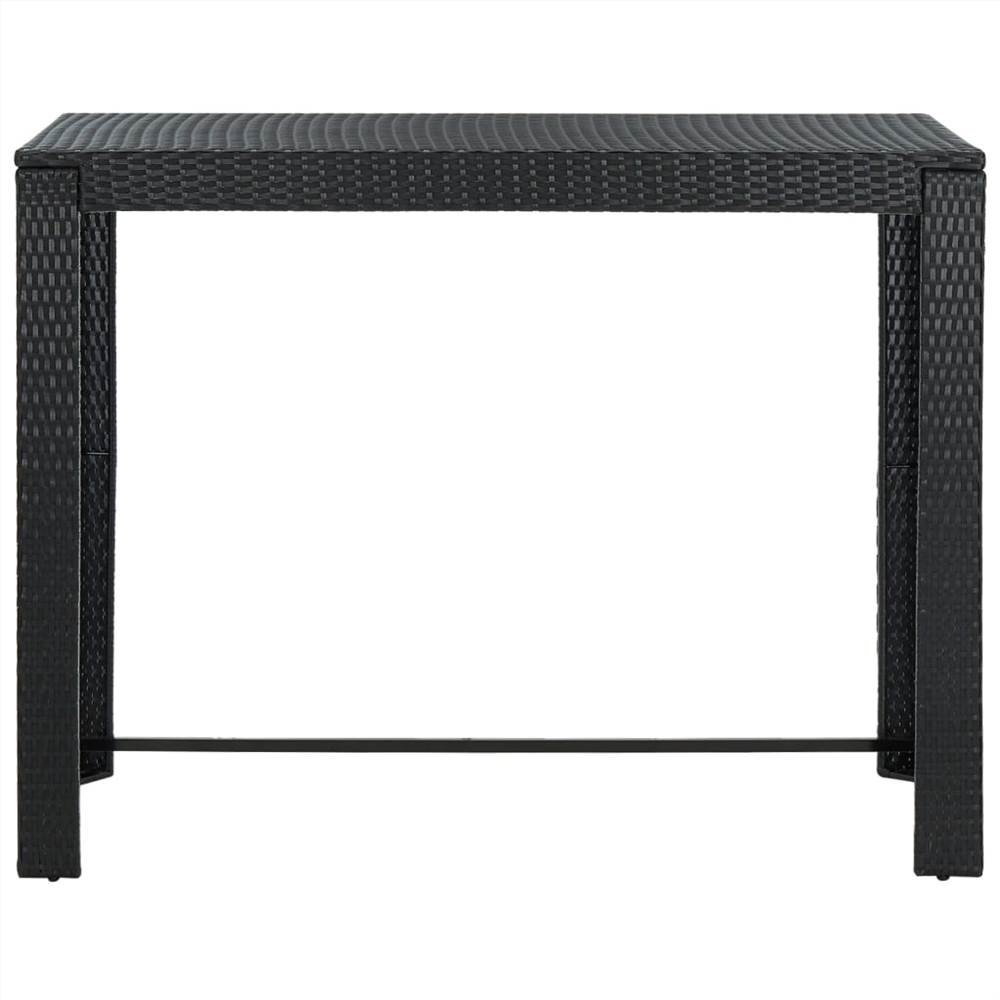 Garden Bar Table Black 140.5x60.5x110.5 cm Poly Rattan