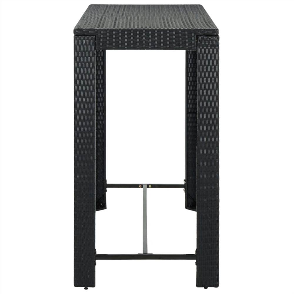 Garden Bar Table Black 140.5x60.5x110.5 cm Poly Rattan
