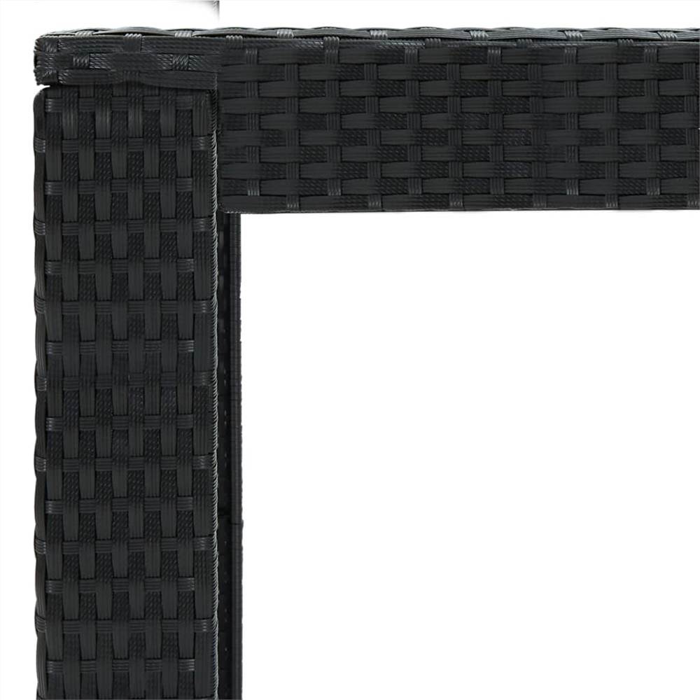 Garden Bar Table Black 140.5x60.5x110.5 cm Poly Rattan