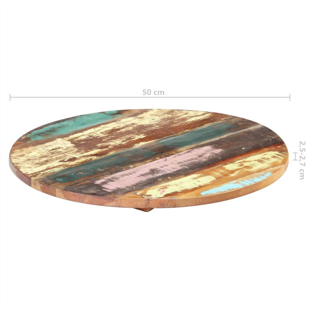Round Table Top 50 cm 25-27 mm Solid Reclaimed Wood