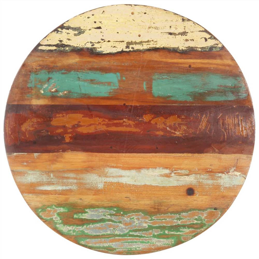 Round Table Top 80 cm 15-16 mm Solid Reclaimed Wood