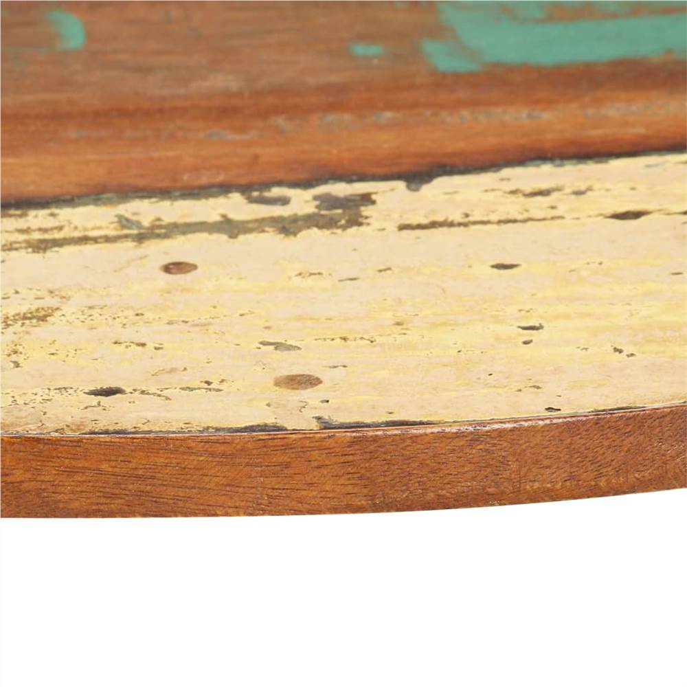 Round Table Top 80 cm 15-16 mm Solid Reclaimed Wood