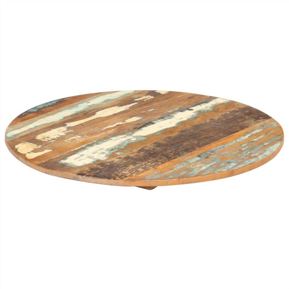 Round Table Top 80 cm 15-16 mm Solid Reclaimed Wood