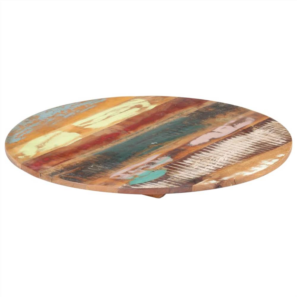 Round Table Top 80 cm 15-16 mm Solid Reclaimed Wood