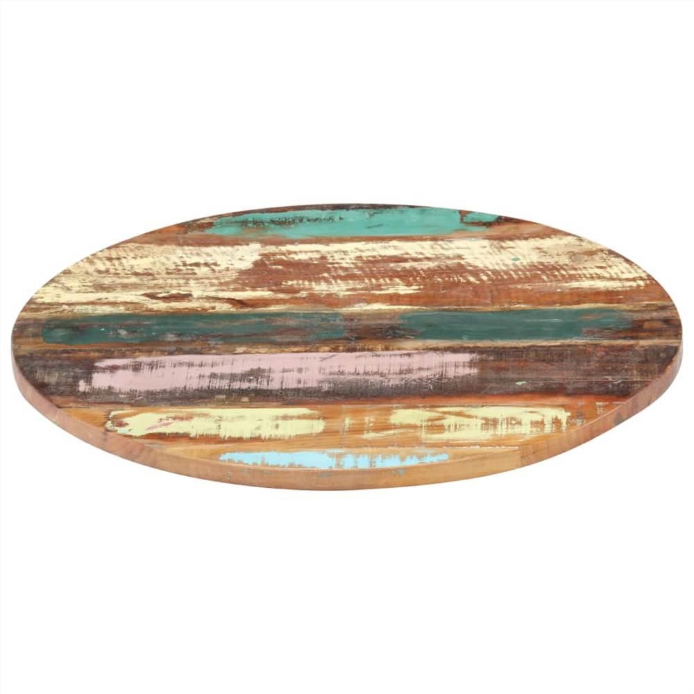 Round Table Top 80 cm 25-27 mm Solid Reclaimed Wood