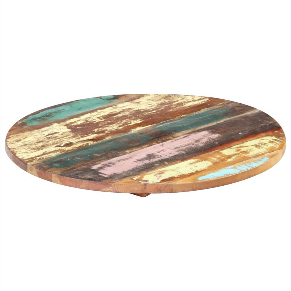 Round Table Top 80 cm 25-27 mm Solid Reclaimed Wood